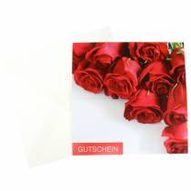 Gavekort røde roser + kuvert 1 stk