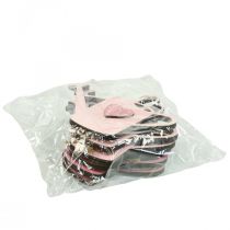 Artikel Hængende dekoration trævandekande deco pink deco bøjle 14x12cm 6 stk.