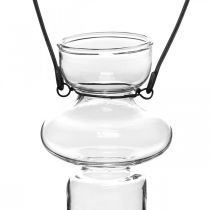 Miniglasvaser hængevase metalbeslag glasdekoration H10,5cm 4stk