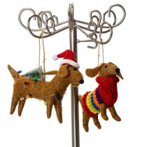 Artikel Dekorativ gravhund til juletræ, 16 cm, 2 stk.