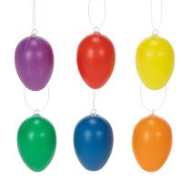 Artikel Påskeægpynt til forårsdekoration, hjem eller have. Farverige dekorative genstande, 6 cm, 24 stk.