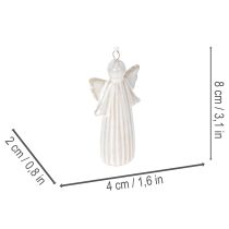 Artikel Englevedhæng dekorativ figur til ophængning på juletræ 8 cm 4 stk.