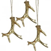 Julevedhæng deco gevir træ dekoration guld 7,5cm 6stk