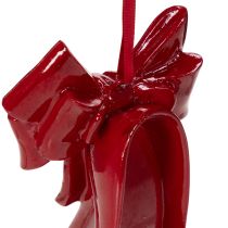 Artikel Dekorativ sko til ophæng med sløjfe, 10 cm