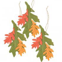 Artikel Efterårs dekorative vedhæng træblade egetræsblad 17cm 6stk