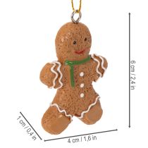 Artikel Dekorative peberkagemandspynt til juletræer, 6 cm, 12 stk.