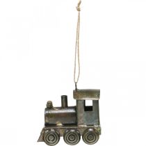 Artikel Juletræspynt lokomotiv, metal, 7,5 cm høj