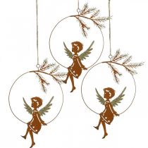 Artikel Engle dekorationsring metal rust juledekoration 23,5x16,5cm 3 stk