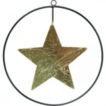 Julepynt stjernevedhæng guld sort 12,5cm 3stk