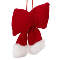 Artikel Stofsløjfe af flannel med plyskant, til ophængning, 15 cm