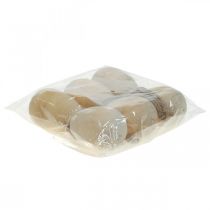 Artikel Trææg Dekorative Æg Hængende Naturlige Påskeæg Påskepynt H8cm 6 Stk