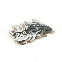 Artikel Træ vedhæng kanin med glas gulerod glitter 4×7,5cm 9stk