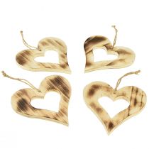 Artikel Træhjerter dekorativ bøjle hjerte i hjerte flammet 15×15cm 4stk