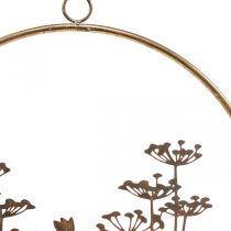 Vægdekoration blomster metaldekoration til ophængning af guld antik Ø38cm