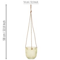 Artikel Hængende glaspotte, dekorativ glaspotte, retrostil, grøn/brun, 14,5 cm, 2 stk.
