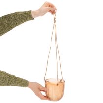 Artikel Hængende glaspotte, dekorativ glaspotte, retrostil, grøn/brun, 14,5 cm, 2 stk.
