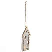 Artikel Julepynt af filthuse, beige, 15 cm, sæt med 6