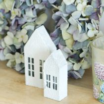 Artikel Miniaturehuse til indretning og stemning, meget dekorative, tidløst design til hjemmet, 14 cm, 4 stk.