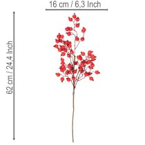 Artikel Kunstig hybengren med skinnende bær, 62 cm