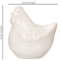 Artikel Kyllingefigur, blankglaseret, til moderne boligindretning, 17 cm, 2 stk.