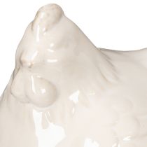Artikel Kyllingefigur, blankglaseret, til moderne boligindretning, 17 cm, 2 stk.