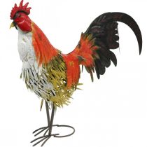 Dekorativ hane metal farverig havedekoration figur metal dekoration 58×13×50cm