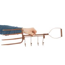 Artikel Rusten metalkrogskinne, dekorativ høgaffel, havedekoration, 4 kroge, 62 cm