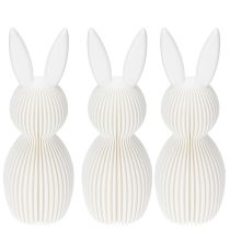 Artikel Dekorativ kaninfigur med foldet look til moderne indretning, stue eller kontor, 13 cm, 3 stk.
