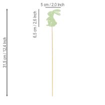 Artikel Dekorative kaniner på pind som grafisk accent til borde og plantekasser, 31,5 cm, 16 stk.