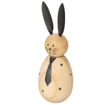 Artikel Dekorativ træfigur af kanin, perfekt til rolig og tidløs dekoration, 15 cm, 2 stk.