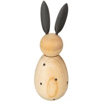 Artikel Dekorativ træfigur af kanin, perfekt til rolig og tidløs dekoration, 15 cm, 2 stk.