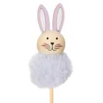 Artikel Fluffy påskeharefigurer til munter påskefest, rumdekoration, 34 cm, 12 stk.