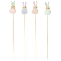 Artikel Fluffy påskeharefigurer til munter påskefest, rumdekoration, 34 cm, 12 stk.