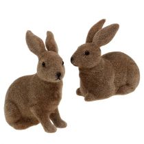 Artikel Kanin flokket brun 11cm, 13,5cm 6 stk