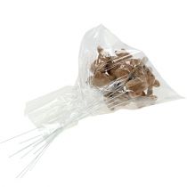 Artikel Kanin flokket på tråd brun 4cm - 6cm 12 stk