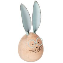 Artikel Træfigurer af kaniner med ansigter til legende detaljer på borde og hylder, 14 cm, 3 stk.