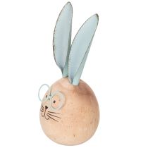 Artikel Træfigurer af kaniner med ansigter til legende detaljer på borde og hylder, 14 cm, 3 stk.