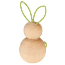 Artikel Dekorativ træfigur af kanin med trådører til moderne påskedekorationer, 11 cm, 4 stk.