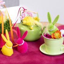 Artikel Påskehare dekorativ figur med perlekæde, perfekt til stue eller soveværelse, 13 cm, 4 stk.