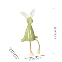 Artikel Dekorativ hyldeholder i keramik med påskehare, der skaber en munter atmosfære, 22 cm, 2 stk.