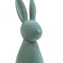 Deco Bunny Deco Easter Bunny Flocked Grå-Grøn H47cm