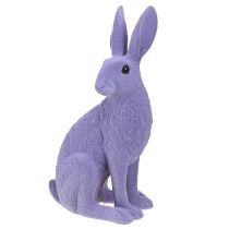 Artikel Kanin siddende påskehare dekoration flokket lilla 12×9×25cm