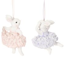 Artikel Ballerina-kaninvedhæng, et blikfang til påskegrene eller juletræer, 12 cm, 2 stk.