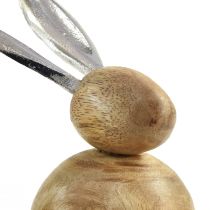 Artikel Kanin Træ Metal Natur Sølv H10/12,5cm 2 stk