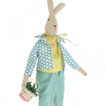 Stof påskehare, kanin med tøj, påskedekoration, kanin dreng H46cm