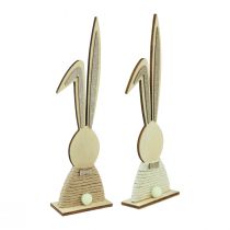 Artikel Kaniner med glitter trækaniner bordpynt påske H36cm 2stk