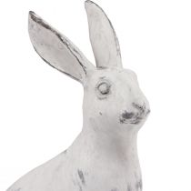 Artikel Kanin siddende dekorativ kanin kunststen hvid grå H21,5cm