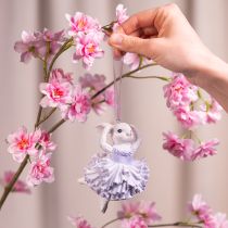 Artikel Ballerina-kaninvedhæng, et blikfang til påskegrene eller juletræer, 12 cm, 2 stk.