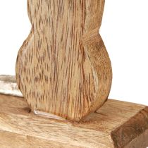 Artikel Dekorativ kanin Metal &amp; Træ – Moderne påskefigur i naturligt design 22cm 2 stk