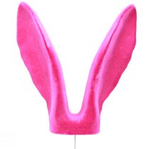 Artikel Bunny dekorative ører pink til påske flocked pind H56cm